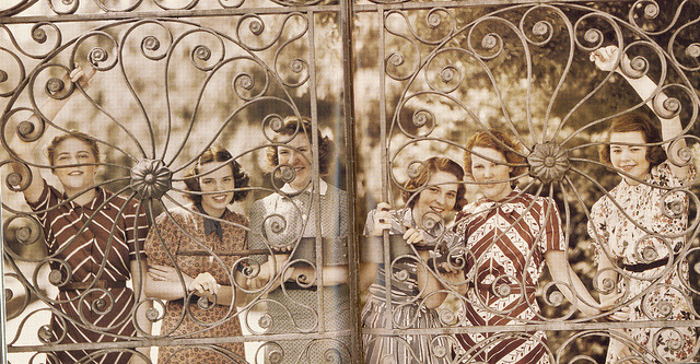 calivintage:Students smile through the gates of Ashley Hall girls’ school, Charleston,