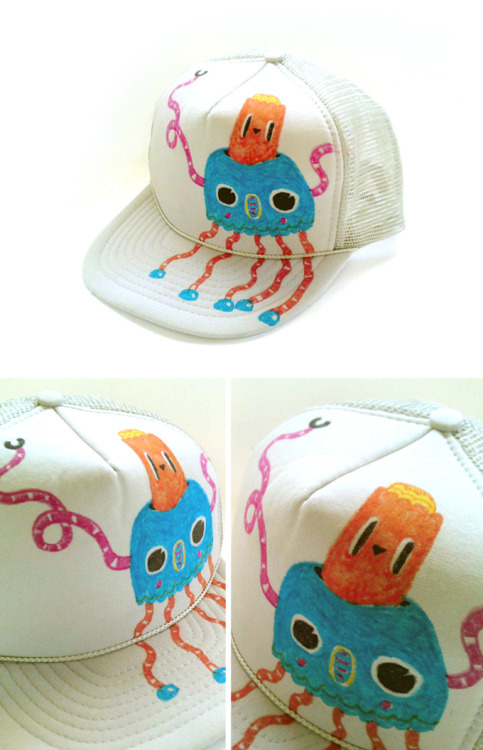 Hand-painted trucker hat for my friend Aless.