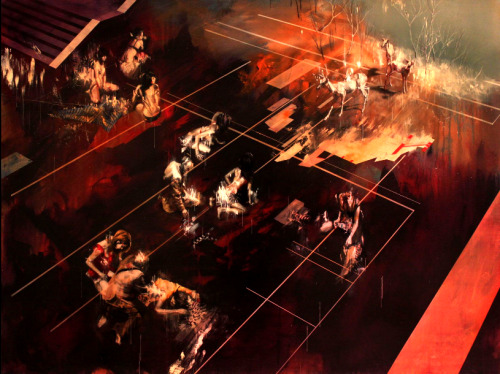 Ian Francis High Angle Deer Park, 2011Oil, acrylic, ink, pen, charcoal, graphite on canvas54" x