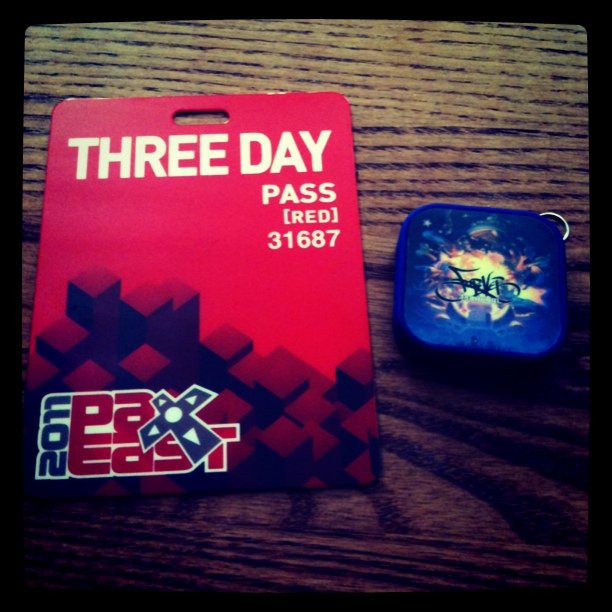 There are few things more exciting than getting goodies in the mail, like my PAX East badge and my Mega Ran Kickstarter flash drive.
