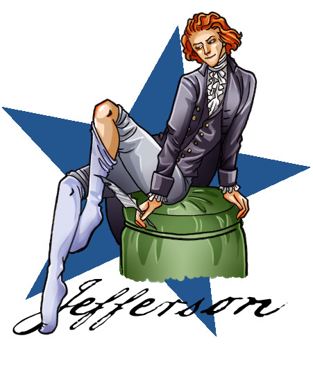 foundingfatherfest:  inkyparthia:  Pin up Jefferson With very long legs of course