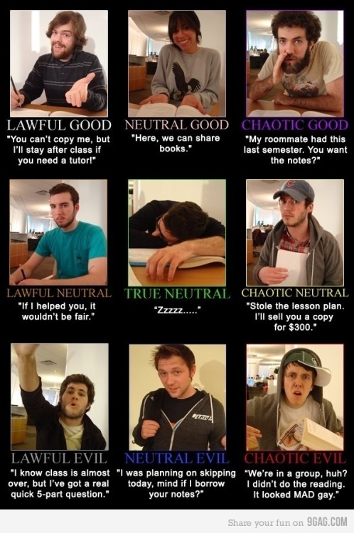 anidragon: heathyr: andrenator: Classroom alignments. And I’ve experienced every single one of