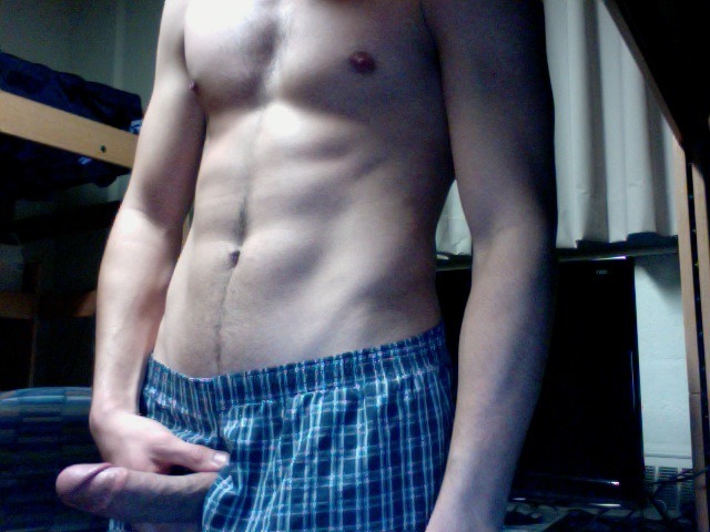 puphawaii:  bone stickin outta my lil bros boxers :&gt;  Can I suck it dry for