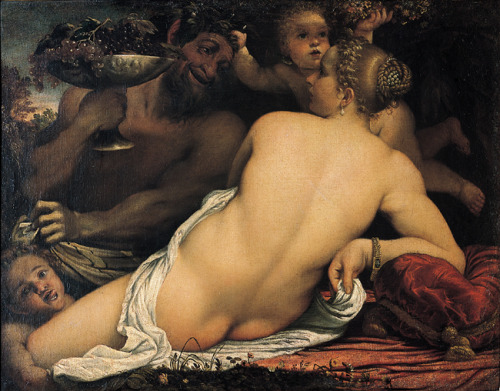 monsieurleprince: Annibale Carracci - Venus with a Satyr and Cupids, 1588.
