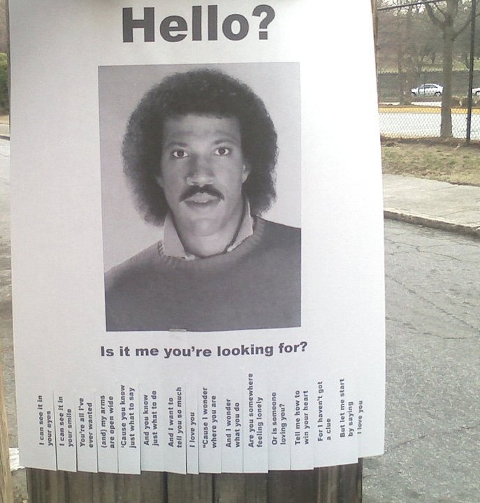 Hello? Is it me you’re looking for? Flyer
Print your own.