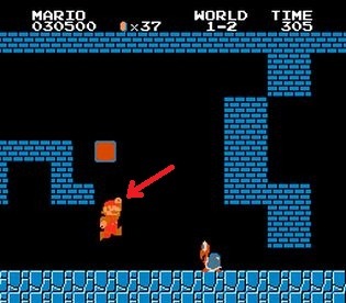 Diferente do que a maioria das pessoas acham, o Mario não quebra os blocos com sua cabeça, mas com seu punho!