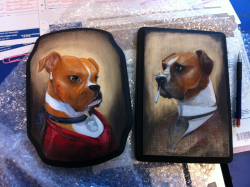 3liza:Oil on wood 9 x 7″Private commission, based on photographs of the client’s lovely pet boxer do