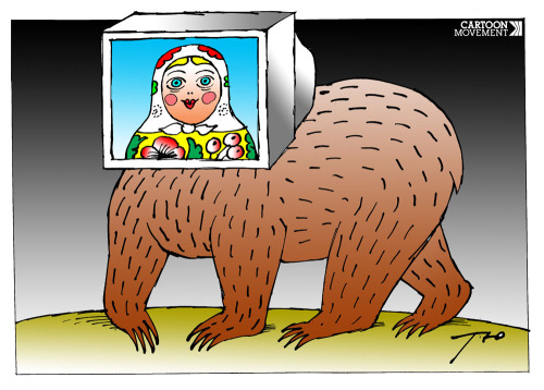 Russian Media    Sergei Tunin Cartoon about the state of the Russian media.