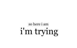 Trying With Myself. Trying To Be Better. Trying With You. Trying To Not Be Stupid