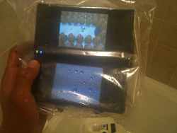 ifitsclassic:  Oh you know, just playing Pokémon in the shower. 
