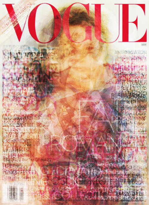 andrewharlow:  This was made by piling every Vogue cover from 2010 one of top of the other.  