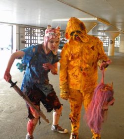 adventuresinandyland:  waste-ofpaint:  finnsblog:  My friend as Finn and me as Jake at the 2010 Memphis Zombie Walk!  this is sick. gahhhhhh. way too fucking awesome.  look at this.  This is so creepy, but awesome.
