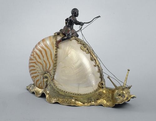 centuriespast:Snail with Nautilus ShellArtist: Jeremias Ritter(Master 1605–06, died 1646) German, Nu