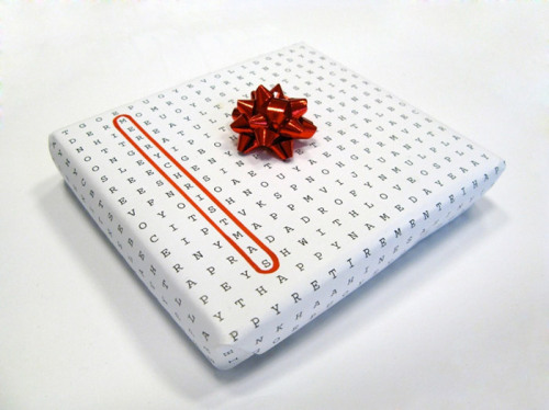 chocolatepuddin:  lovedesignlife:  Word Puzzle Universal Wrapping Paper.  This is too great