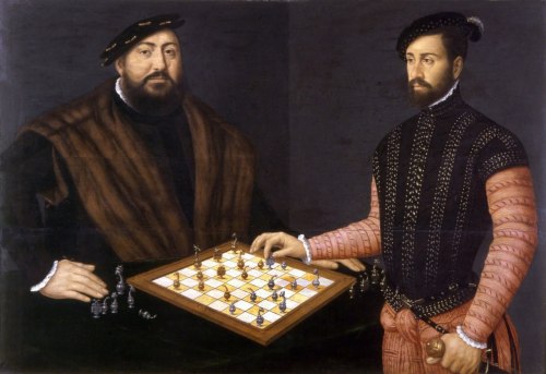 Jan Cornelisz Vermeyen (1500-1559)Elector John Frederick of Saxony (1503-1554) in captivity playing 