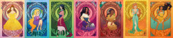 fuckyeahtangled:  raerex:  seven virtues- disney style   Even more Alphonse Mucha inspired art??  I can dig it. 