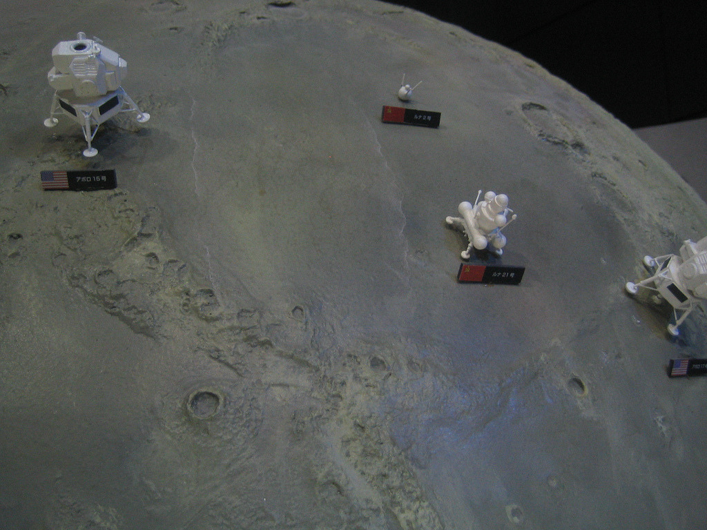 Tanegashima Museum moon landing diorama. Photo, Dorothy