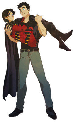 comicboners:  Red Robin &amp; Superboy 