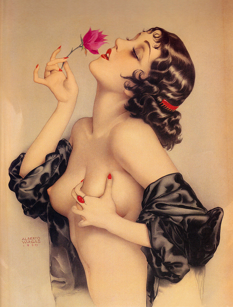 bishopsbox:  Painting by Alberto Vargas, one of the greatest pin-up artists (1920)