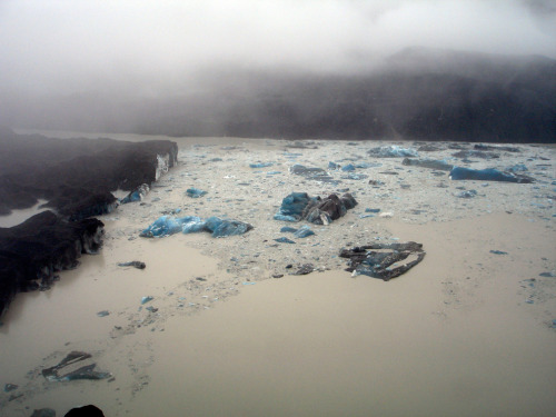 Christchurch earthquake (22nd feb 2011) caused several icebergs to collapse into Tasman Lake, South 