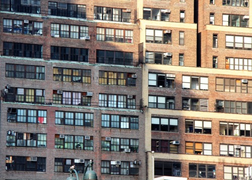 riverflowsthroughit:   Stacked boxes - Mid-town Manhattan, March 2011 