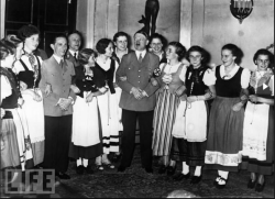 Hitler and Goebbels With Rhineland Girls Hitler demonstrates his popularity with the women of Germany in 1943. Hitler refused to marry while Führer because he felt it would distract him from what he saw as his destiny, i.e., leading the Nazi Party and