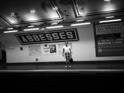 black-and-white:  Abbesses Station - Metropolitains