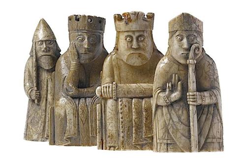                                  berndwuersching: The Lewis Chessmen, carved in walrus ivory, with c