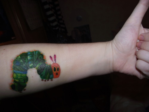 fuckyeahtattoos:  People occasionally ask, “Why would you want The Very Hungry Caterpillar as a tattoo?” I simply reply with, “Who wouldn’t want The Very Hungry Caterpillar as a tattoo?”. And if you’re thinking “I wouldn’t want that as