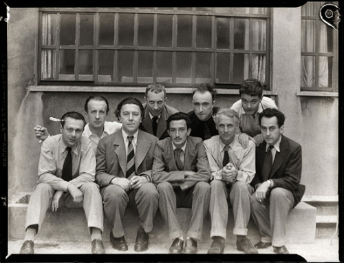 loverofbeauty: Surrealists Tristan Tzara, Paul Éluard, André Breton, Hans Arp, Salvado