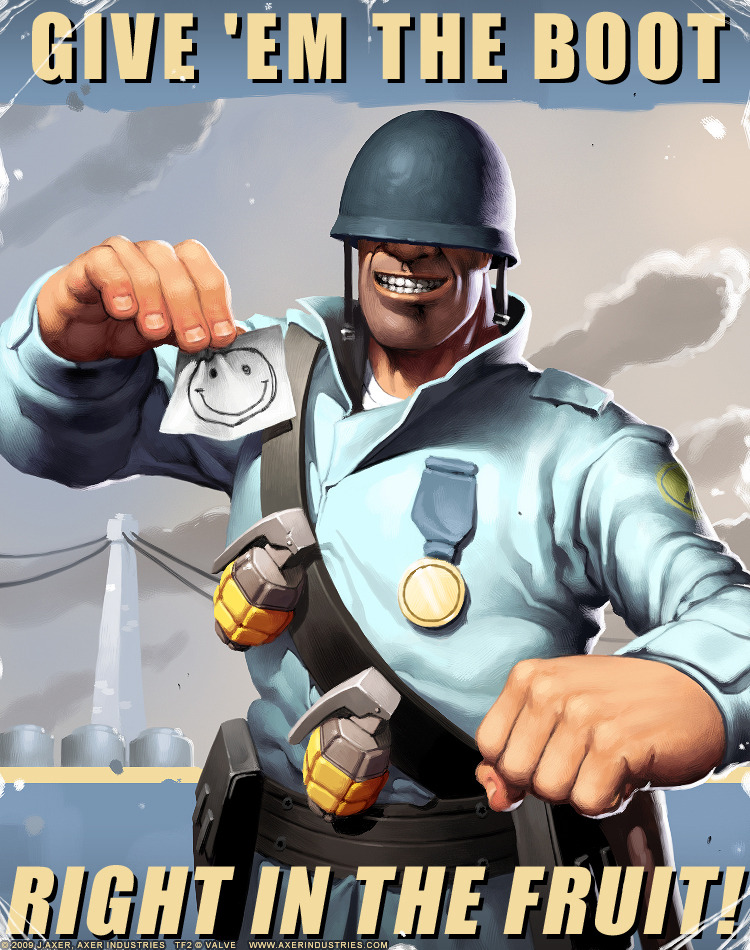 herochan:  Team Fortress 2 Soldier  - by Jeff Axer   This will be me at work today,