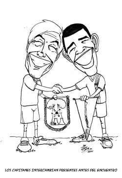 padecirctm:  Momento entre #piñera y #obama caricaturizado 