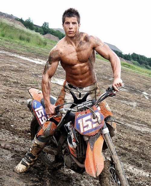 Hot topless biker…