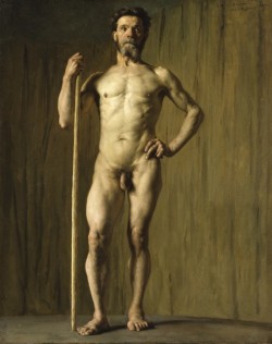 thecabinet:  Pascal-Adolphe-Jean Dagnan-Bouveret - Academic study of a male nude, 1876. Royal Academy of Arts 