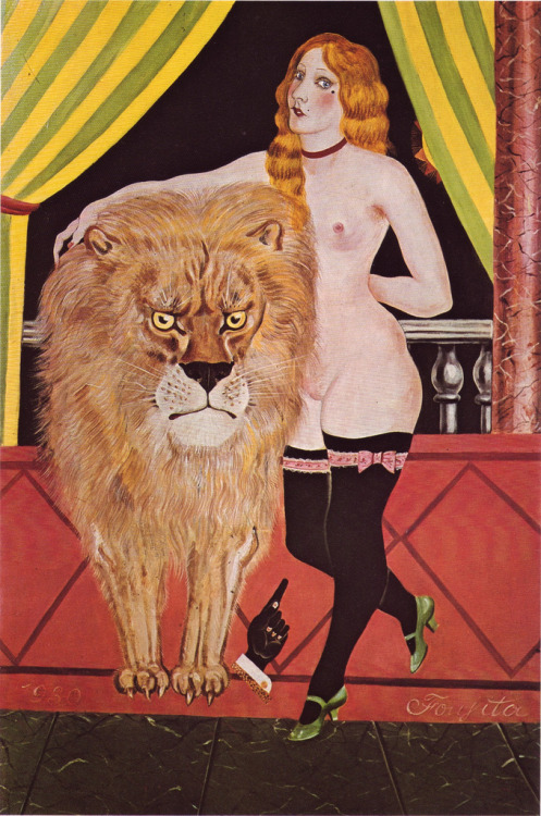 nebulously-burnished: Tsuguharu FoujitaThe Lion Tamer1930