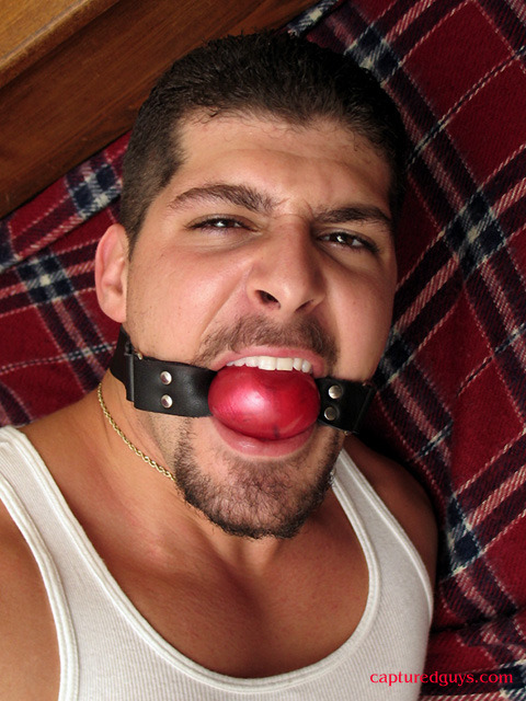 justgaggedmen: beard and ballgag