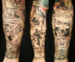 fuckyeahtattoos:  comic sleeve in progress