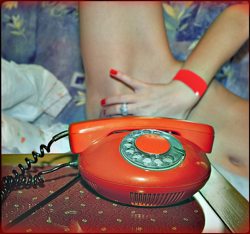 geekyvamp:  I don’t blame the photographer for focusing on the telephone rather than the vagina. I would too - it’s an awesome telephone.