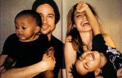 suicideblonde:  Zahara, Brad Pitt, Angelina Jolie and Maddox photographed by Mario Testino 