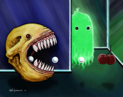 waitjennawhat:  awesome rendition of pac man.