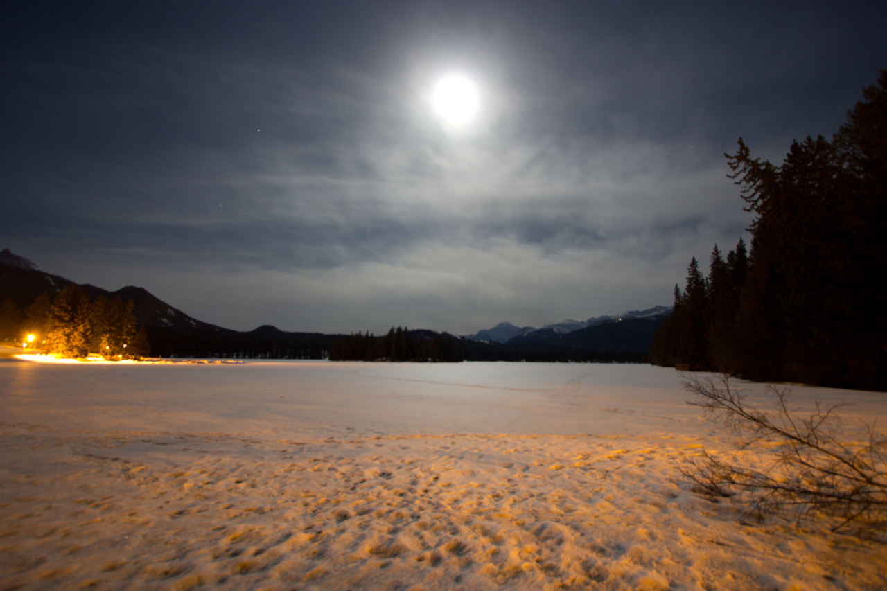 The Moon at it’s perigee on March 19, 2011, taken at the World’s Largest Dark Sky Preserve, Jasper National Park.