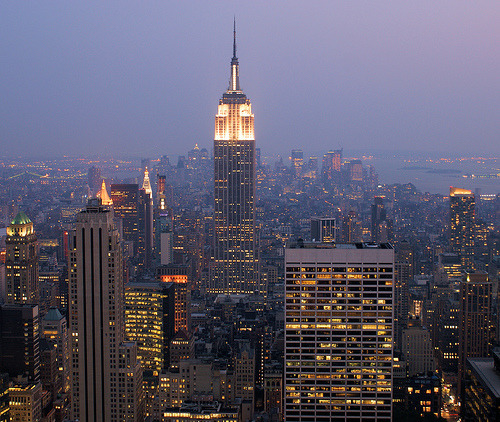 ileftmyheartinmanhattan:  Empire State Building seen from Rockefeller Center 