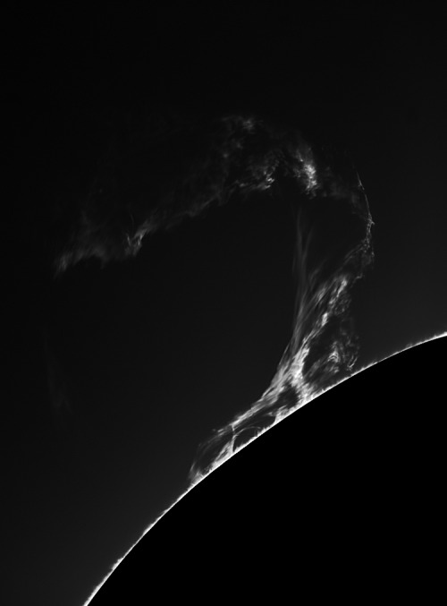 Dramatically Beautiful Solar Prominence    A prominence is a large, bright feature extending outward