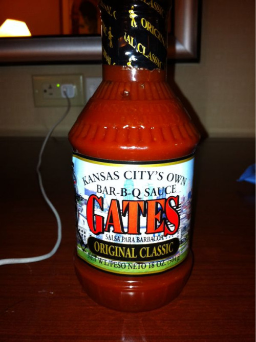 Here is my Kansas City souvenir! Gotta love Gates! The awesome people at Cirillas brought it to my h