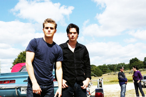 Paul &amp; Ian on set.