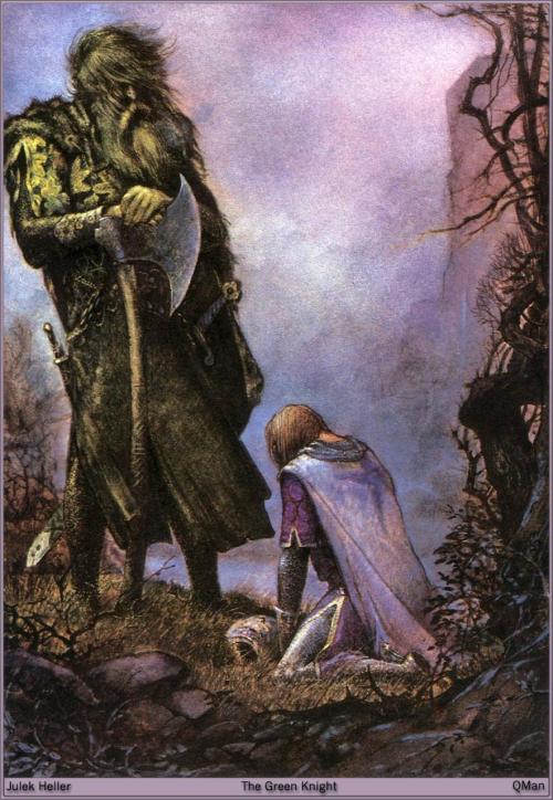 tatteredbanners:Sir Gawain and the Green Knight by Julek Heller