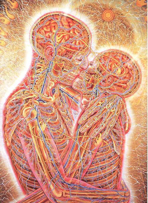 Porn Pics geneticist:  Kissing by Alex Grey, 1983,