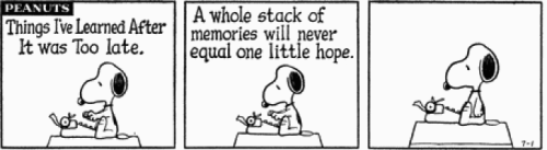 fuckyeahexistentialism:  3eanuts — Like “Garfield Minus Garfield,” this Tumblr removes a portion of the original comic to explore a new idea. In this case, it’s the last panel: Charles Schulz’s Peanuts comics often conceal the existential  despair