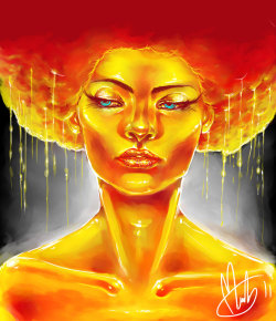 18-15N-77-30W:  Afro-Art-Chick:  Golden Afro By =Bittersweetdisease  18° 15’ N,