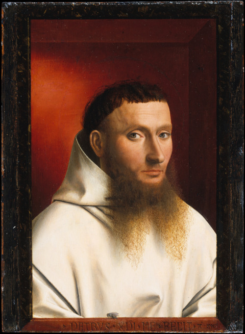 mediumaevum:  high-res Portrait of a Carthusian is a painting in oils on oak panel by